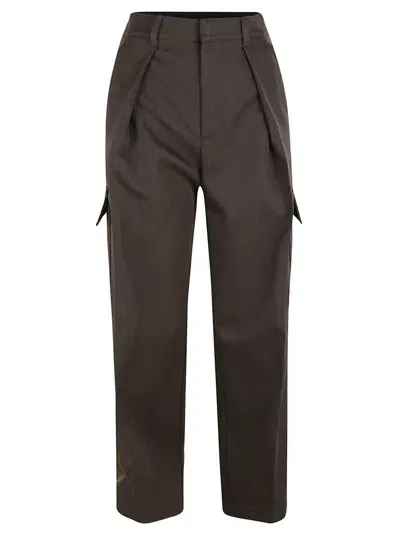 Burberry Cargo Fitted Trousers In Brown/black