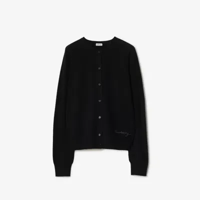 Burberry Cashmere Cardigan In Black