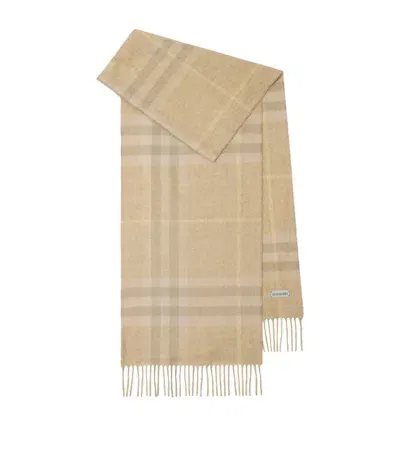 Burberry Check Cashmere Scarf In Neutrals