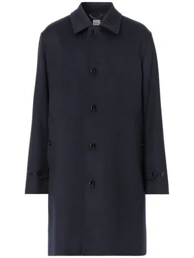 Burberry Cashmere Paddington Car Button-up Coat In Blue