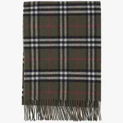 Burberry Cashmere Scarf With Check Pattern In Red