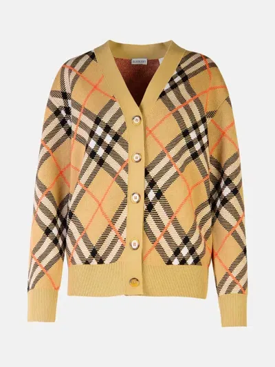 Burberry 'check' Beige Wool Cardigan