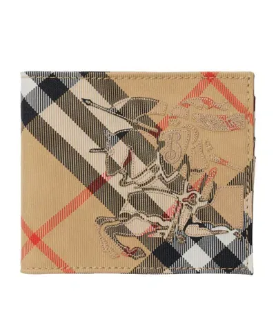 Burberry Check Bifold Wallet In Beige