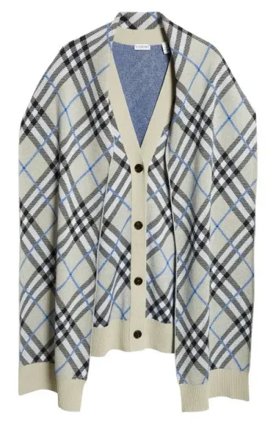 Burberry Draped Checked Wool-blend Cardigan In Multi