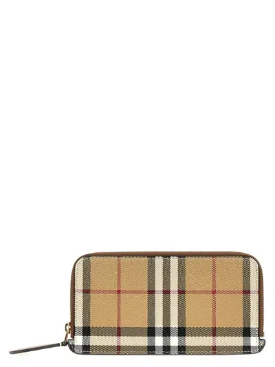 Burberry Check Card Holder In Beige