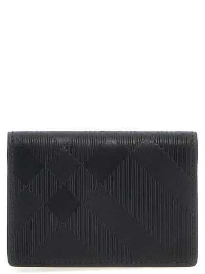 Burberry Check Card Holder In Black