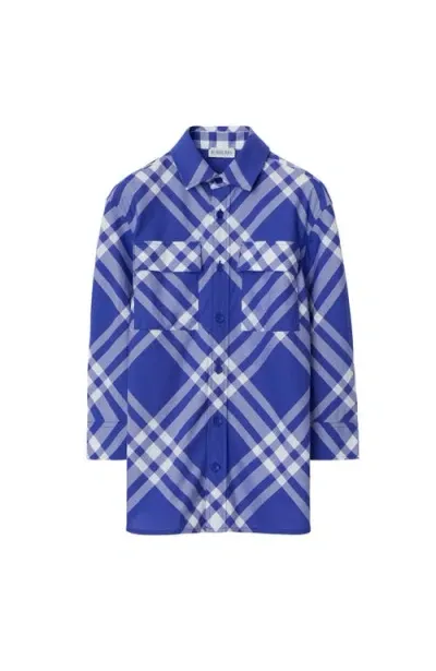 Burberry Kids'  Childrens Check Cotton Shirt In Blue