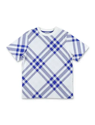 Burberry Kids' Check Print Cotton Jersey T-shirt In Knight / Salt Check