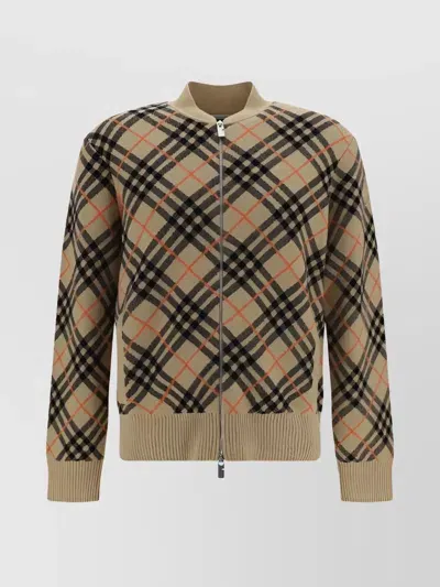 Burberry Cardigan In Sand Ip Check