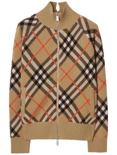 Burberry Check-pattern Cardigan In Multicolor