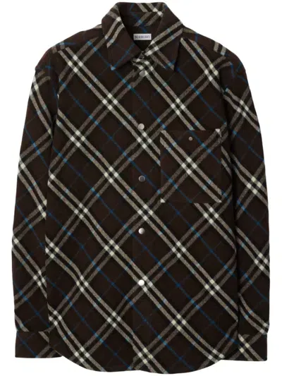 Burberry Check Wool Shirt In Snug