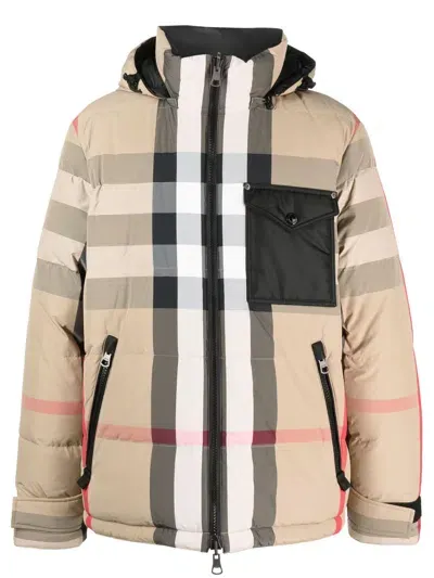 Burberry Check-print Reversible Hooded Jacket In Nude