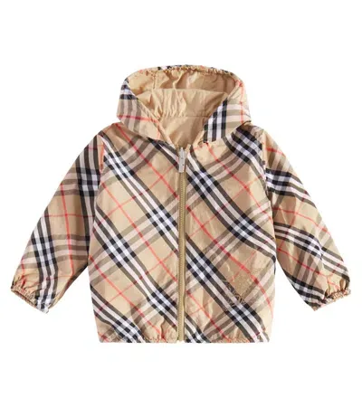 Burberry Kids'  Check Reversible Technical Jacket In Beige