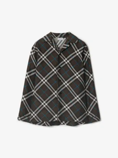 Burberry Check Silk Pyjama Shirt In Snug