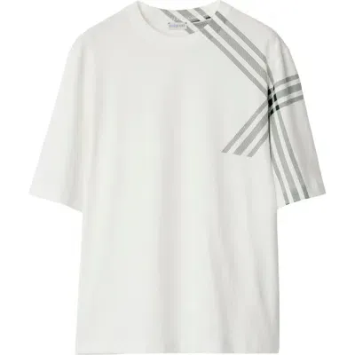 Burberry Check Sleeve Cotton T-shirt In Rain