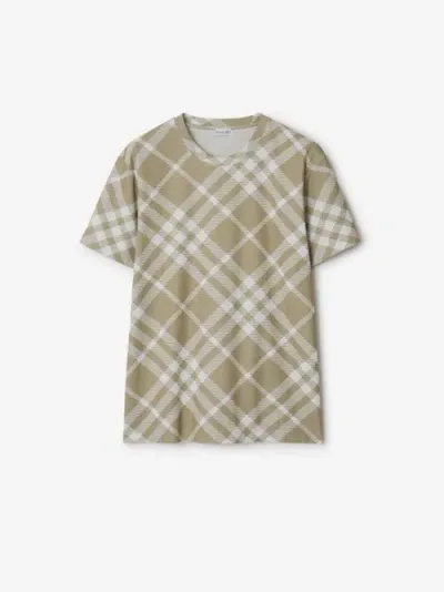 Burberry Nova Check Short-sleeve T-shirt In Dark Hunter/white