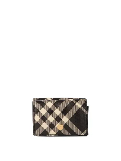 Burberry Check Wallets & Card Holders In Black