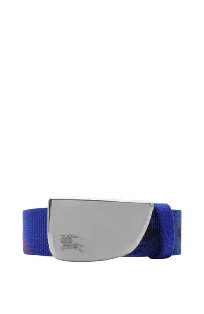 Burberry Check Webbing Shield Belt In Knight