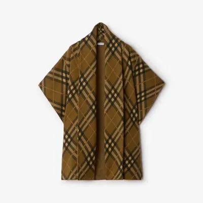 Burberry Check Wool Blend Cape In Multi