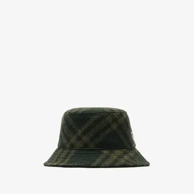 Burberry Check Wool Bucket Hat In Root