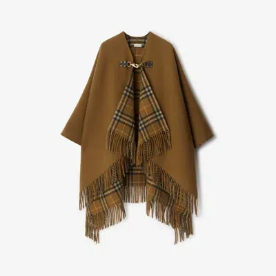 Burberry Check Wool Cape In Shrew