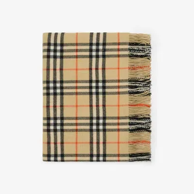 Burberry Check Wool Cashmere Blanket In Neutral