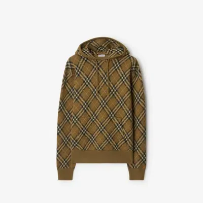 Burberry Check Wool Mohair Blend Hoodie In Shrew