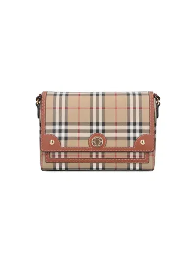 Burberry Checked Foldover In Brown