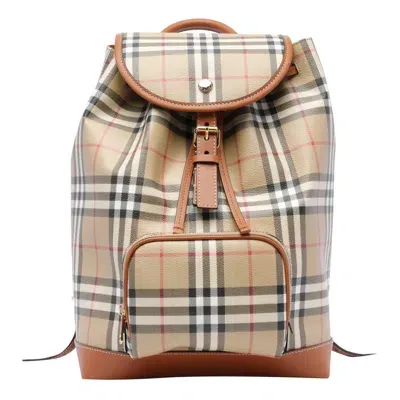 Burberry Checked Foldover Top Backpack In Multi