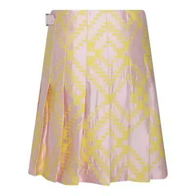 Burberry Checked Pleated Mini Skirt In Multi