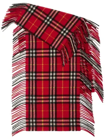 Burberry Checkered Happy Scarf In Red