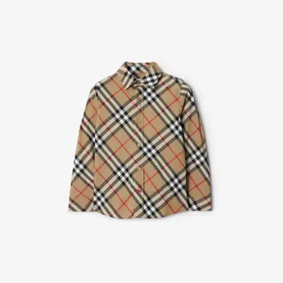 Burberry Kids'  Childrens Check Cotton Shirt In Sand