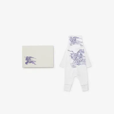 Burberry Childrens Ekd Cotton Two-piece Baby Gift Set In White