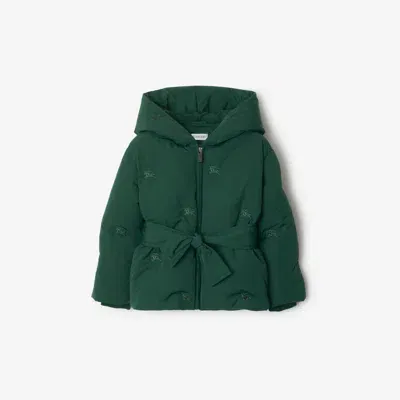 Burberry Kids'  Childrens Ekd Nylon Puffer Jacket In Dark Moss