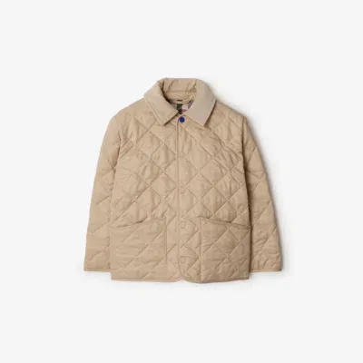 Burberry Kids'  Childrens Quilted Barn Jacket In Pale Stone