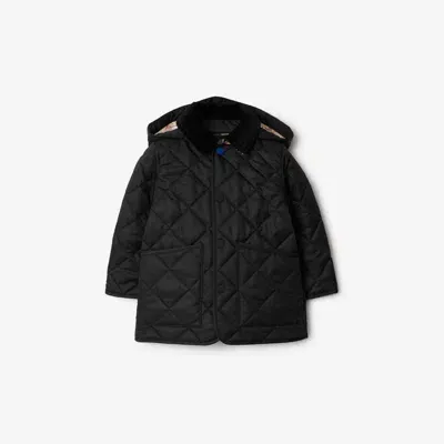 Burberry Kids'  Childrens Quilted Coat In Black