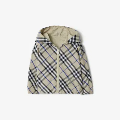 Burberry Kids'  Childrens Reversible Check Cotton Blend Jacket In Lichen