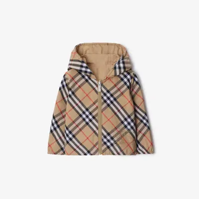 Burberry Kids'  Childrens Reversible Check Cotton Blend Jacket In Sand