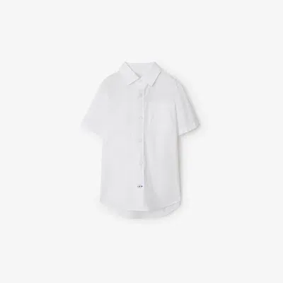 Burberry Kids'  Childrens Stretch Cotton Shirt In White