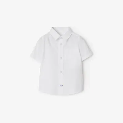 Burberry Kids'  Childrens Stretch Cotton Shirt In White