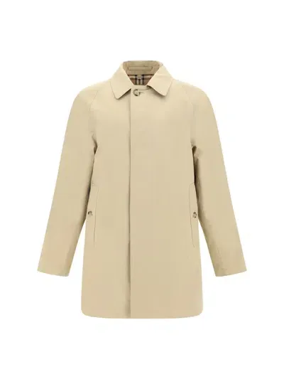 Burberry Short Camden Heritage Car Coat In Beige