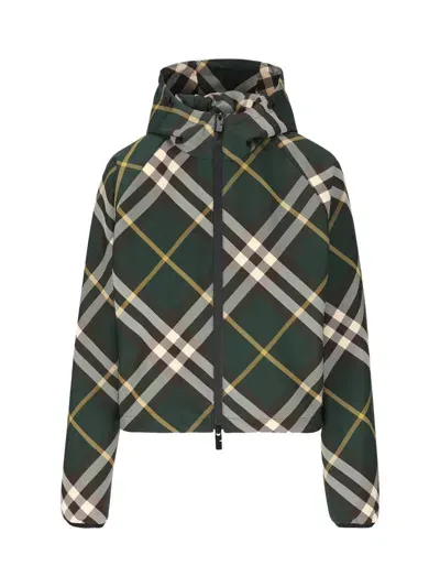 Burberry Ered Hooded Jacket In Green