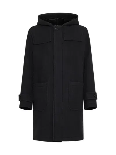 Burberry Coats In Black /snug Ip Check