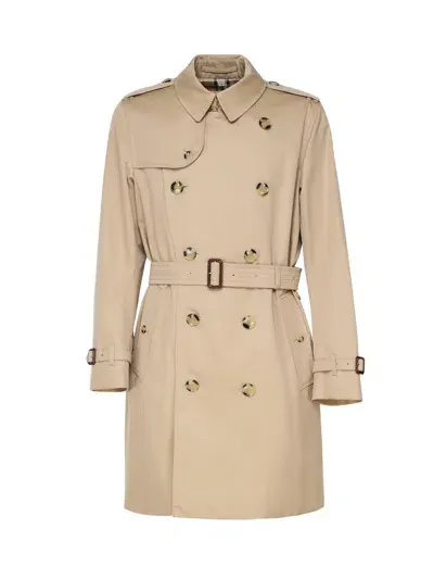 Burberry Coats In Brown