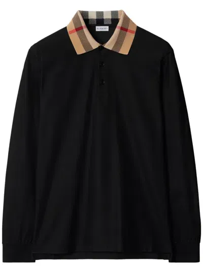 Burberry Cody Ls Polo In Black