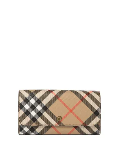 Burberry Continental Check Wallet Wallets & Card Holders In Green