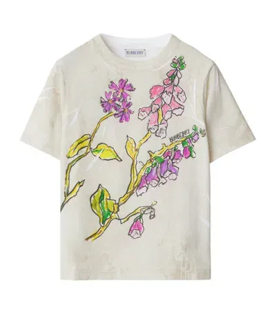 Burberry Kids Cotton Foxglove T-shirt (3-14 Years) In Neutrals