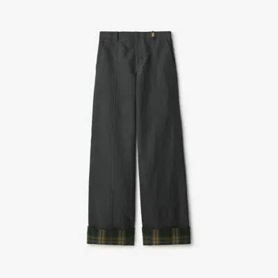 Burberry Cotton Nylon Trousers In Cinder