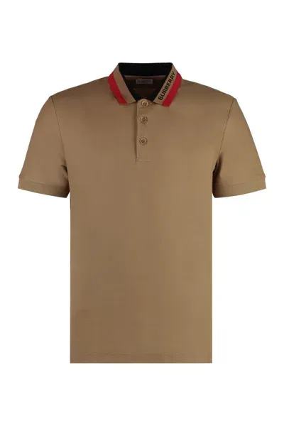 Burberry Cotton-piqué Polo Shirt In Beige