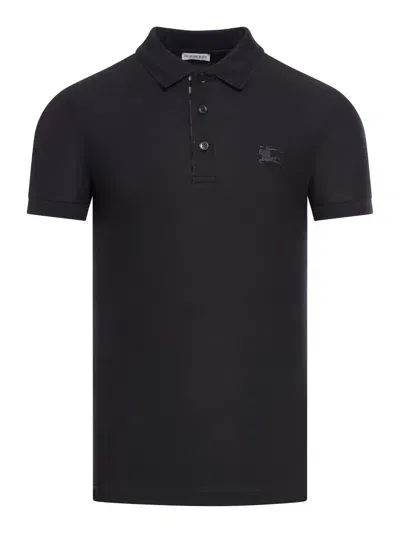 Burberry Cotton Polo In Black